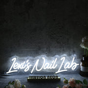 Lexis Nail Lab White Neon Sign