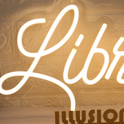 Library Yellow Neon Sign