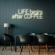 Life Begins After Coffee Neon Sign