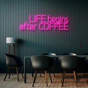 Life Begins After Coffee Neon Sign