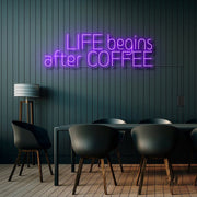 Life Begins After Coffee Neon Sign