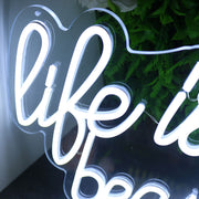 Life Is Beautiful White Neon Sign