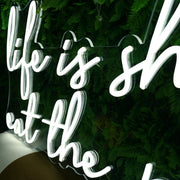 Life Is Short Eat The Pizza White Neon Sign