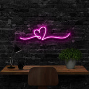 Line Art Heart Neon Sign