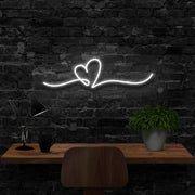 Line Art Heart Neon Sign