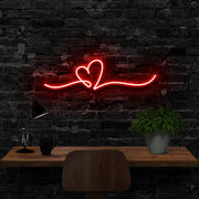 Line Art Heart Neon Sign