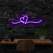 Line Art Heart Neon Sign