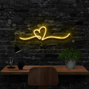 Line Art Heart Neon Sign