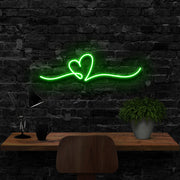 Line Art Heart Neon Sign