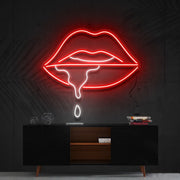 Lips Dripping Multicolour Neon Sign