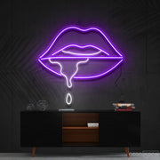 Lips Dripping Multicolour Neon Sign