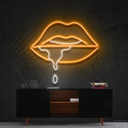 Lips Dripping Multicolour Neon Sign