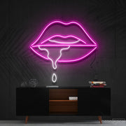 Lips Dripping Multicolour Neon Sign