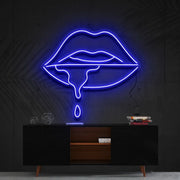 Lips Dripping Neon Sign