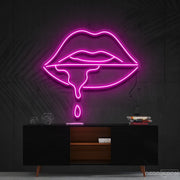 Lips Dripping Neon Sign