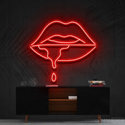 Lips Dripping Neon Sign