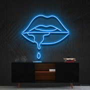 Lips Dripping Neon Sign