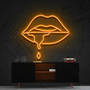 Lips Dripping Neon Sign