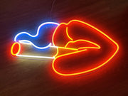 Lips Smoking Neon Sign