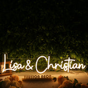 Lisa And Christian Yellow Neon Sign