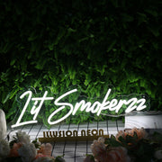 Lit Smokerzz White Neon Sign