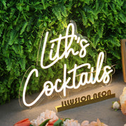 Lith's Cocktails Yellow Neon Sign