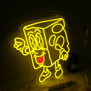 Little Cheese Guy Yellow Neon Sign