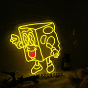 Little Cheese Guy Yellow Neon Sign