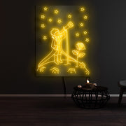 Little Prince With Telescope Neon Sign