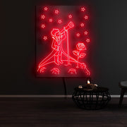 Little Prince With Telescope Neon Sign