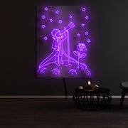 Little Prince With Telescope Neon Sign