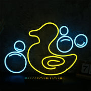 Little Yellow Duck With Bubble Neon Sign