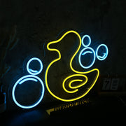 Little Yellow Duck With Bubble Neon Sign