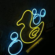 Little Yellow Duck With Bubble Neon Sign