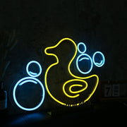 Little Yellow Duck With Bubble Neon Sign