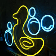 Little Yellow Duck With Bubble Neon Sign