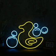 Little Yellow Duck With Bubble Neon Sign