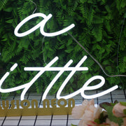 Live A Little White Neon Sign