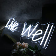 Live All White Neon Sign