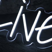 Live All White Neon Sign