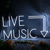 LIVE MUSIC Here White Neon Sign