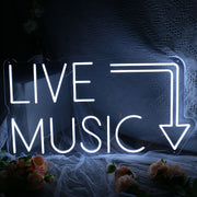 LIVE MUSIC Here White Neon Sign