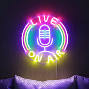 Live On Air Dual LED Neon Sign