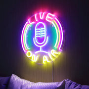 Live On Air Dual LED Neon Sign