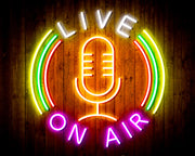 Live On Air Dual LED Neon Sign