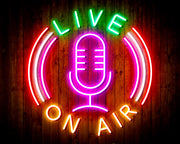 Live On Air Dual LED Neon Sign