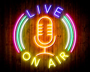 Live On Air Dual LED Neon Sign