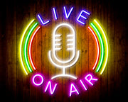 Live On Air Dual LED Neon Sign