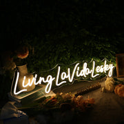 Living La Vida Lesley Yellow Neon Sign