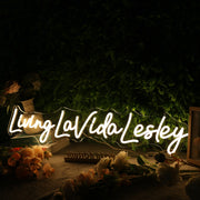 Living La Vida Lesley Yellow Neon Sign